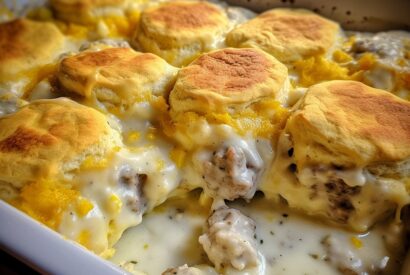Thumbnail for Biscuits and Gravy with Sausage and Egg Breakfast Casserole