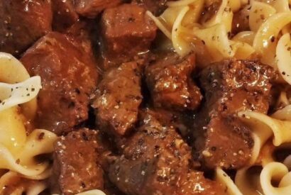 Thumbnail for Beef Tips, Egg Noodles, and Creamy Gravy