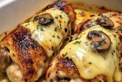 Thumbnail for Cheesy Garlic Butter Mushroom Stuffed Chicken