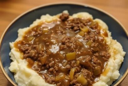 Thumbnail for Ground Beef and Gravy Over Mashed Potatoes