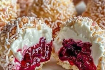 Thumbnail for Cream and Berry Pastry Balls: A Delightful Bite-Sized Dessert